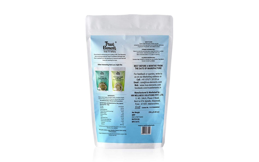 True Elements Multivitamin Trail Mix Watermelon, Pumpkin, Sunflower, Sesame, Apricot & Soynuits   Pack  250 grams
